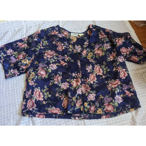Vintage Semi-sheer Cropped Floral Top